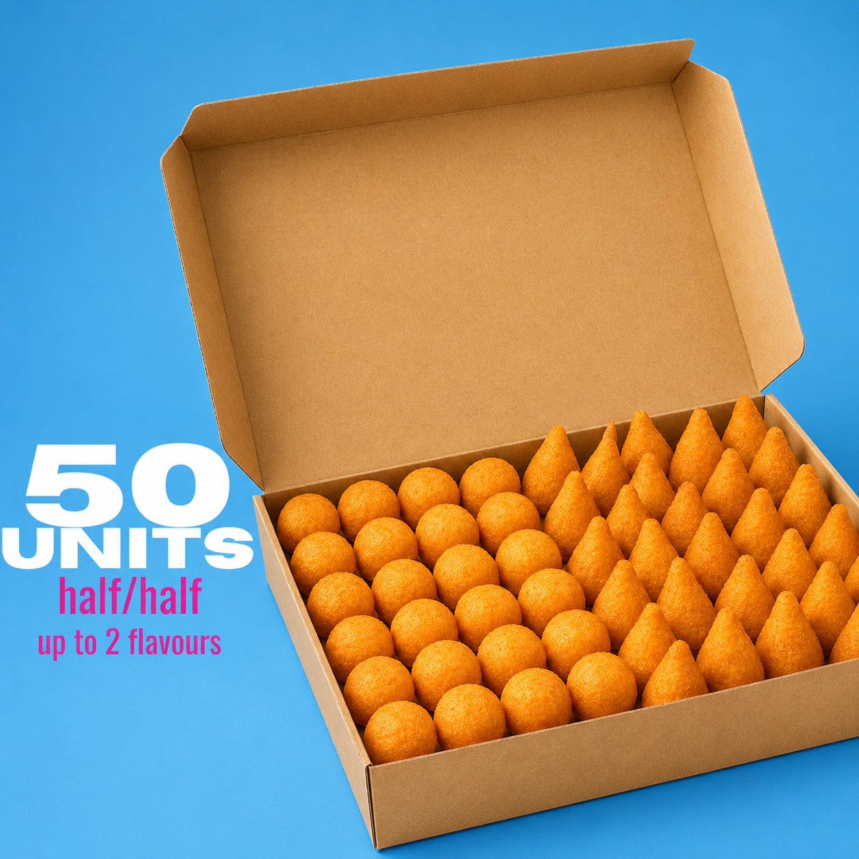 Zé Coxinha 50 units half and half menu option